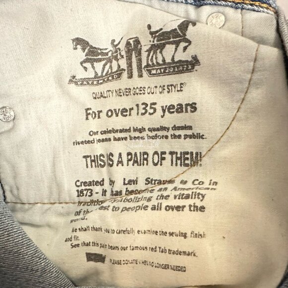 Levi's 505 Medium Wash Regular Fit Men's Jeans Size 33/34 - Picture 5 of 6